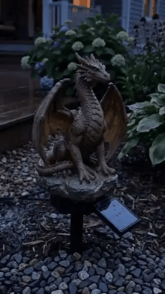 💥LAST DAY 50% OFF🐉✨Solar Dragon Garden Statue Light – Golden Ember Fantasy Outdoor Decor